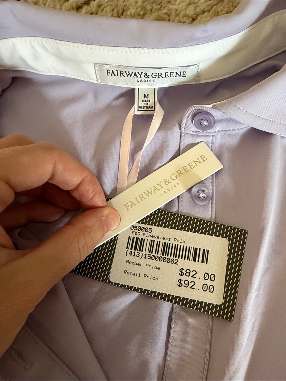NWT Fairway & Greene sleeveless polo in lilac - Picture 2 of 5
